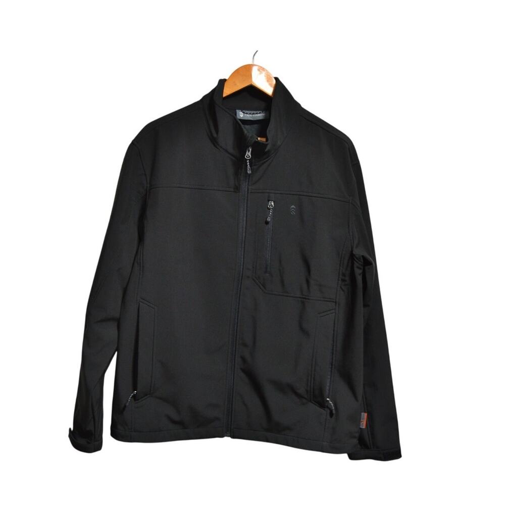 Free Country Men's Black Lightweight Jacket size Large Outdoors Cabin core